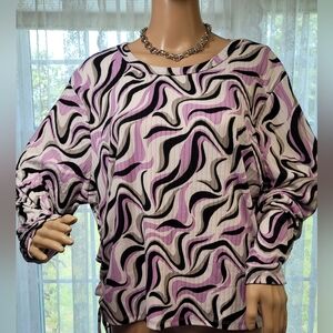 Rue ➕️ Blouse Purple geometric Top size 3x EUC